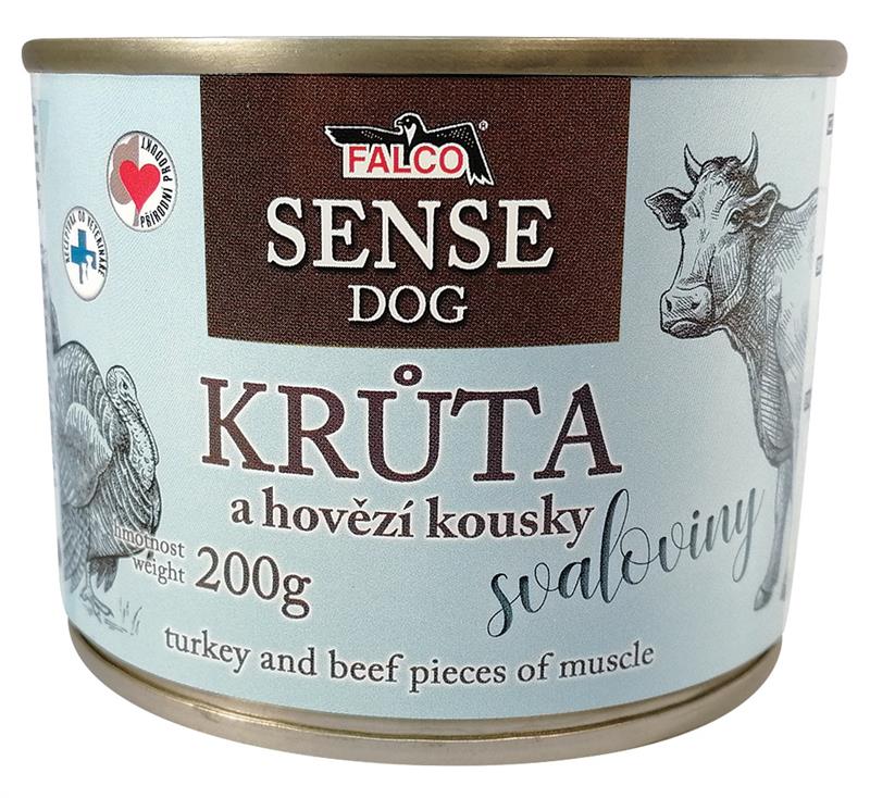 FALCO SENSE DOG krůta a hovězí kousky svaloviny 200g