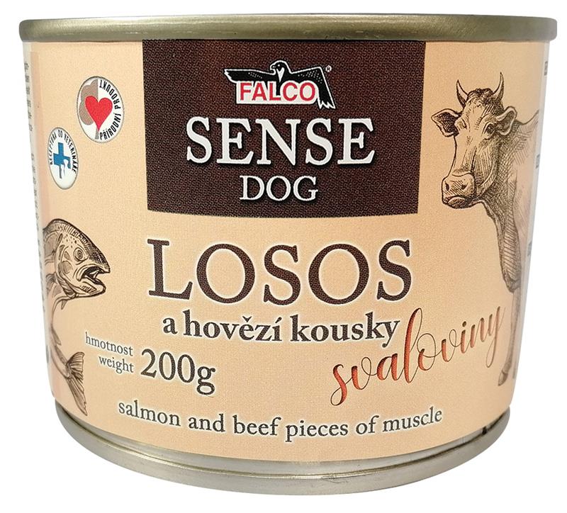 FALCO SENSE DOG losos a hovězí kousky svaloviny 200g