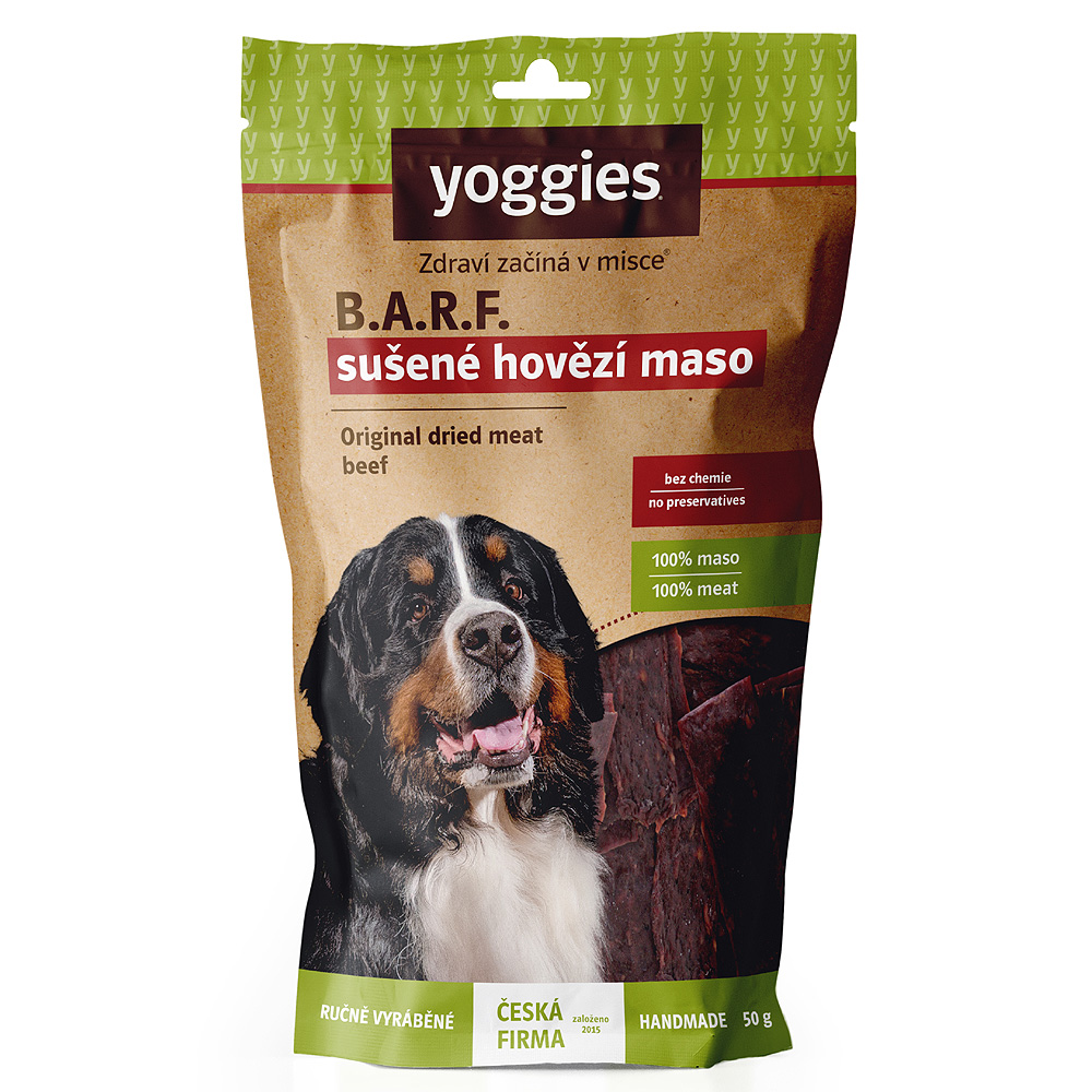 Sušené hovězí maso pro psy Yoggies 45g